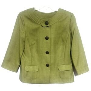 Perceptions Women’s Green Jacket Sz 14 Casual Work Wear High neckline